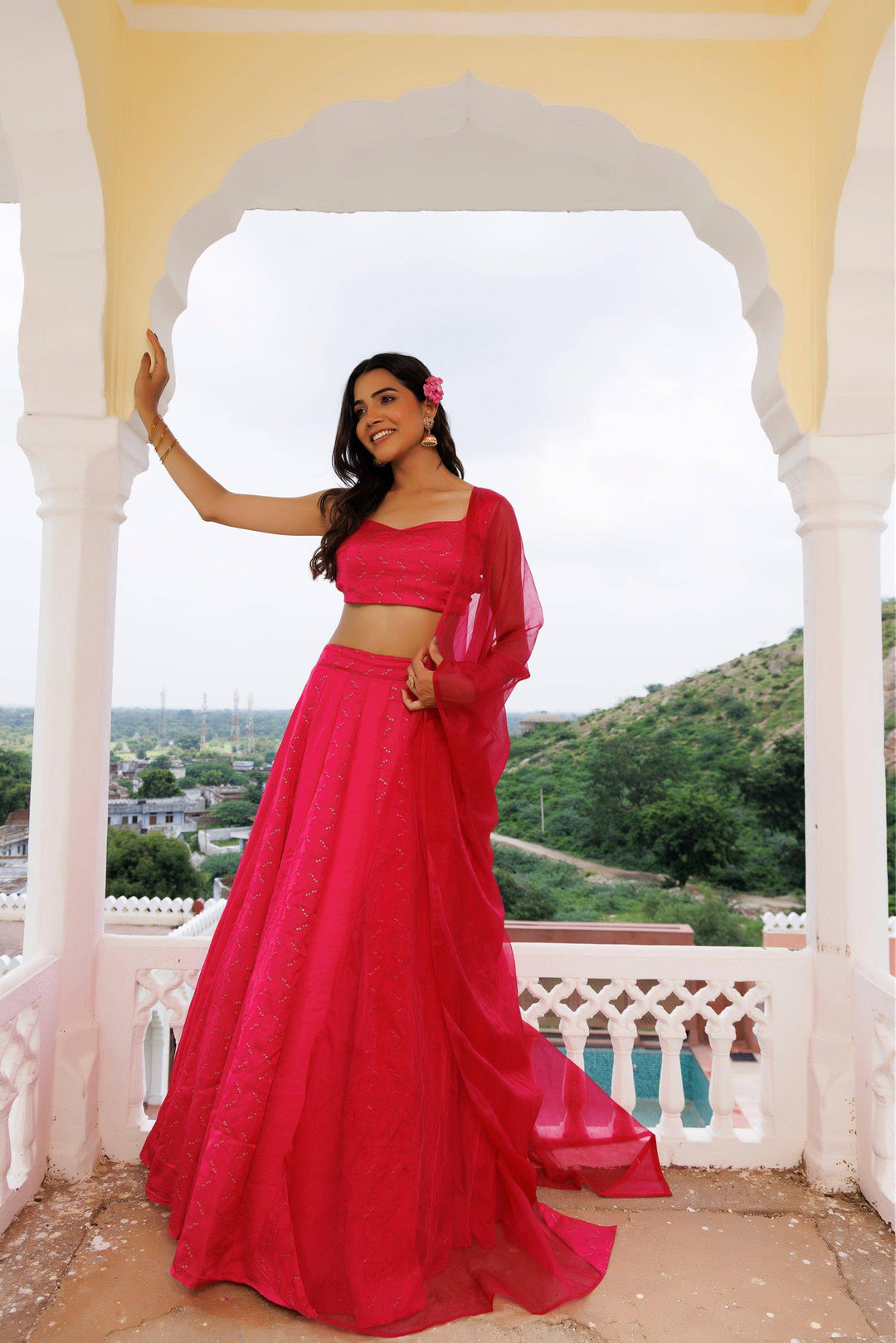 Dilruba Pink Lehenga Set - qivii