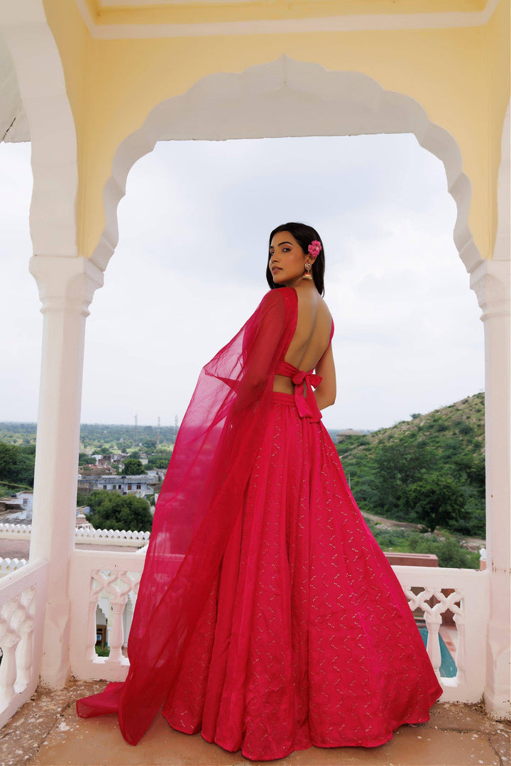 Dilruba Pink Lehenga Set - qivii