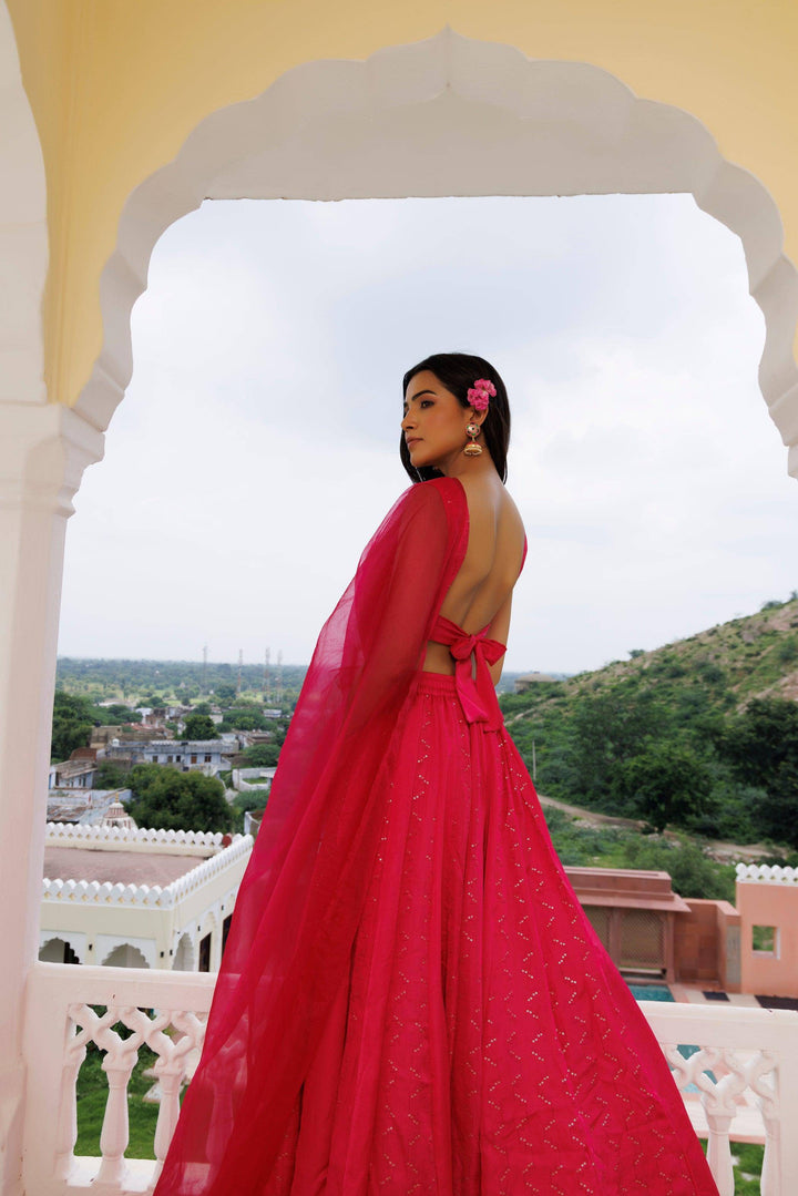 Dilruba Pink Lehenga Set - qivii