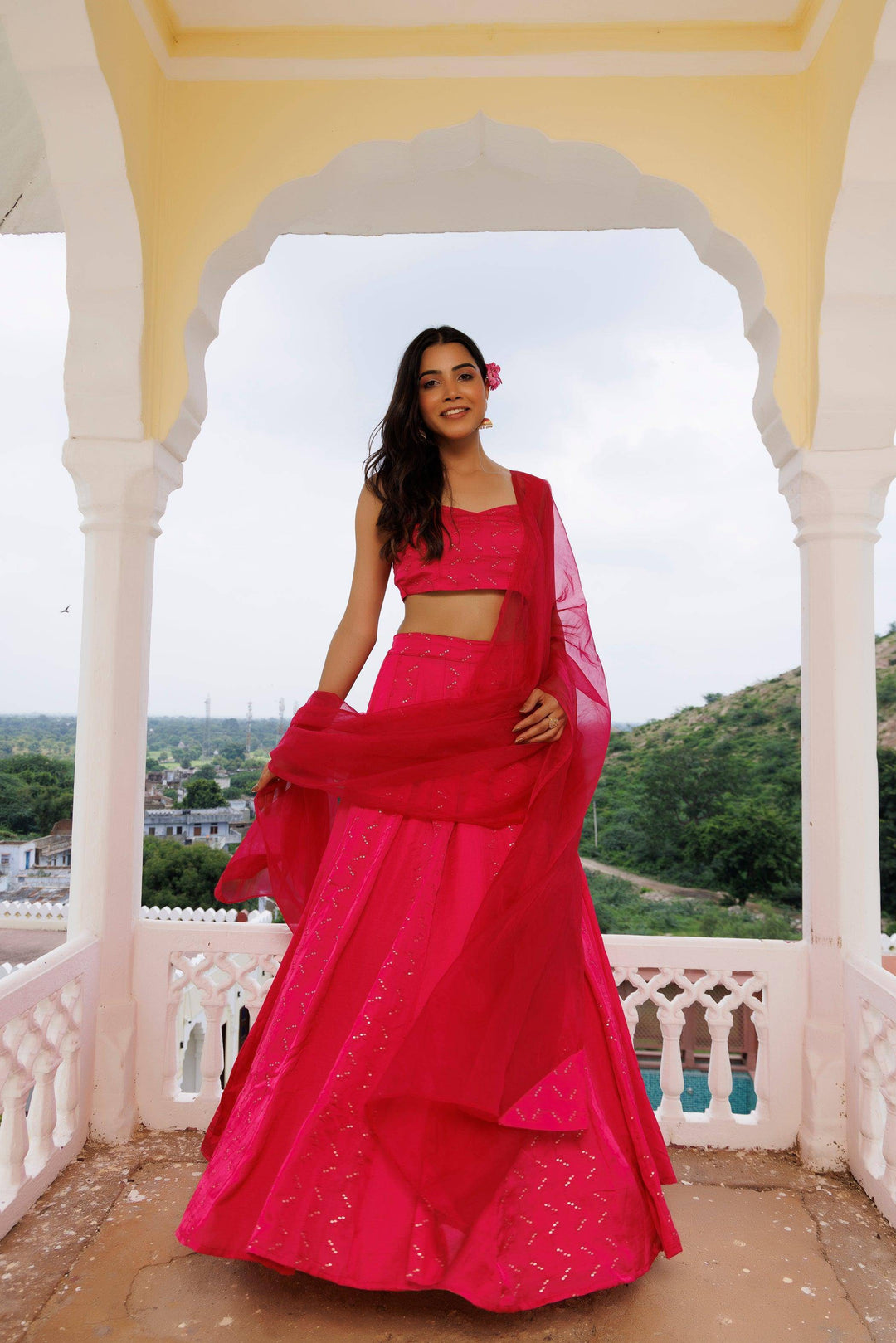 Dilruba Pink Lehenga Set - qivii