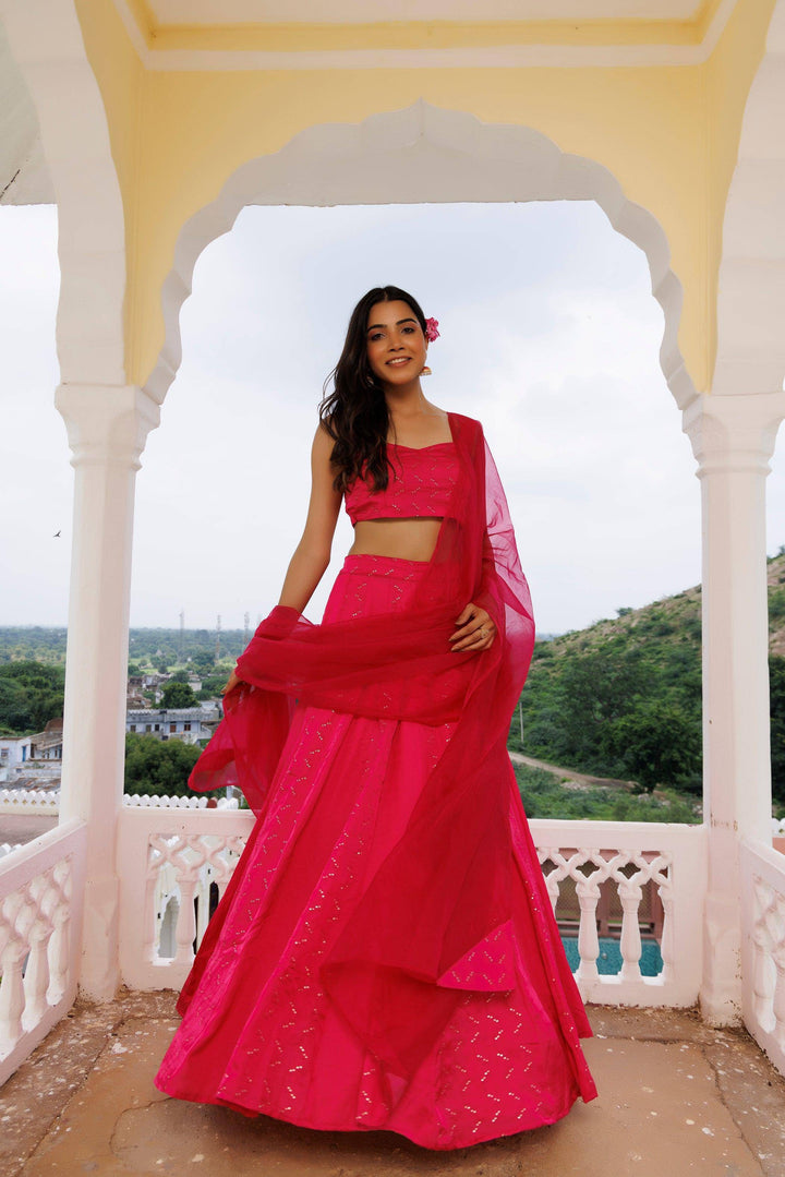 Dilruba Pink Lehenga Set - qivii