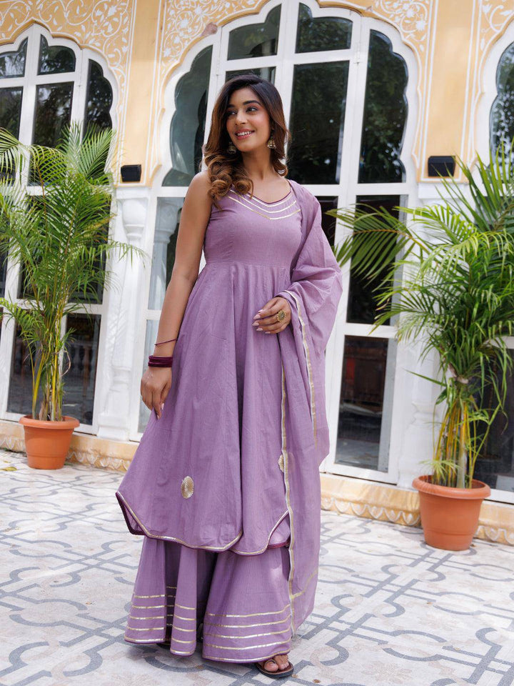 Dusty Lavender Kurta Set - qivii