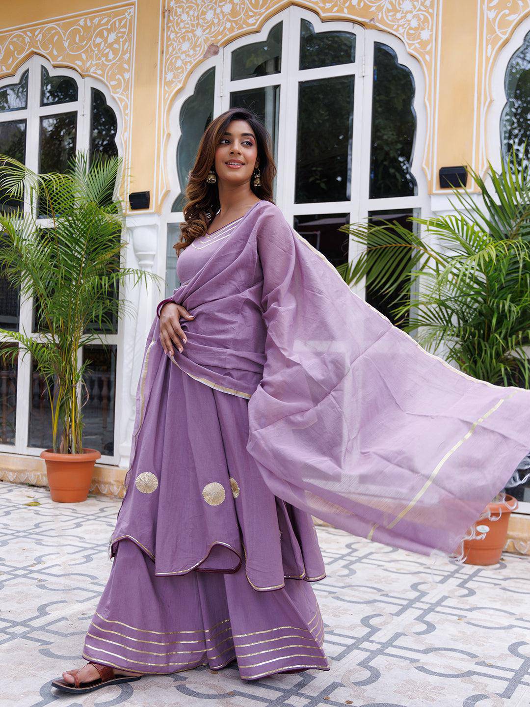 Dusty Lavender Kurta Set - qivii