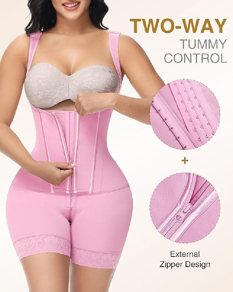 Shapshe® High compression Front Zipper Mid Thigh Shapewear  - By Qivii