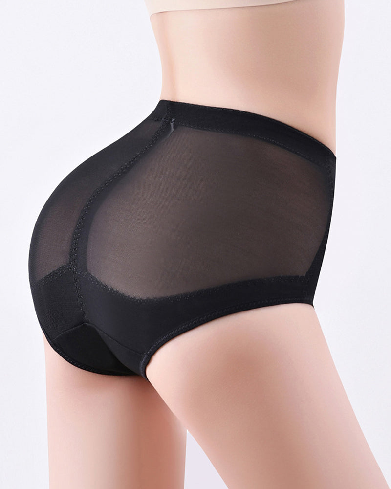 Mid Rise Cross Compression Shapewear Underwear Mesh Tummy Control Shaping Panty  - By Qivii