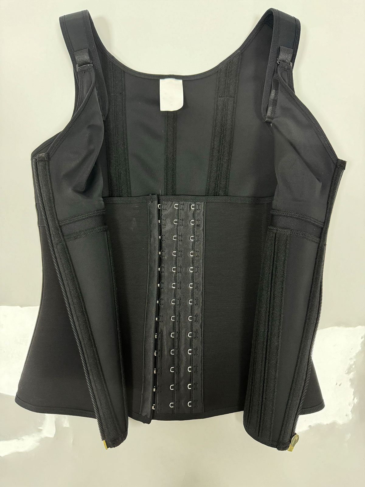 Shapshe® Women's Boned Latex Zipper Corset Tummy Control Body Shaper Vest With Bra  - By Qivii