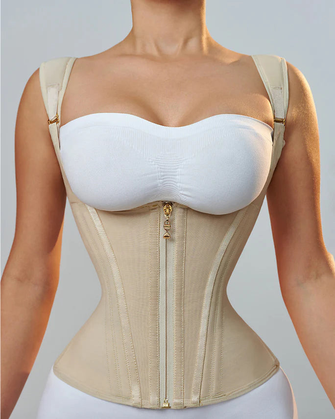 Waist Trainer for Women Body Shaper Corset Vest Tank Top with Steel Bones  - By Qivii