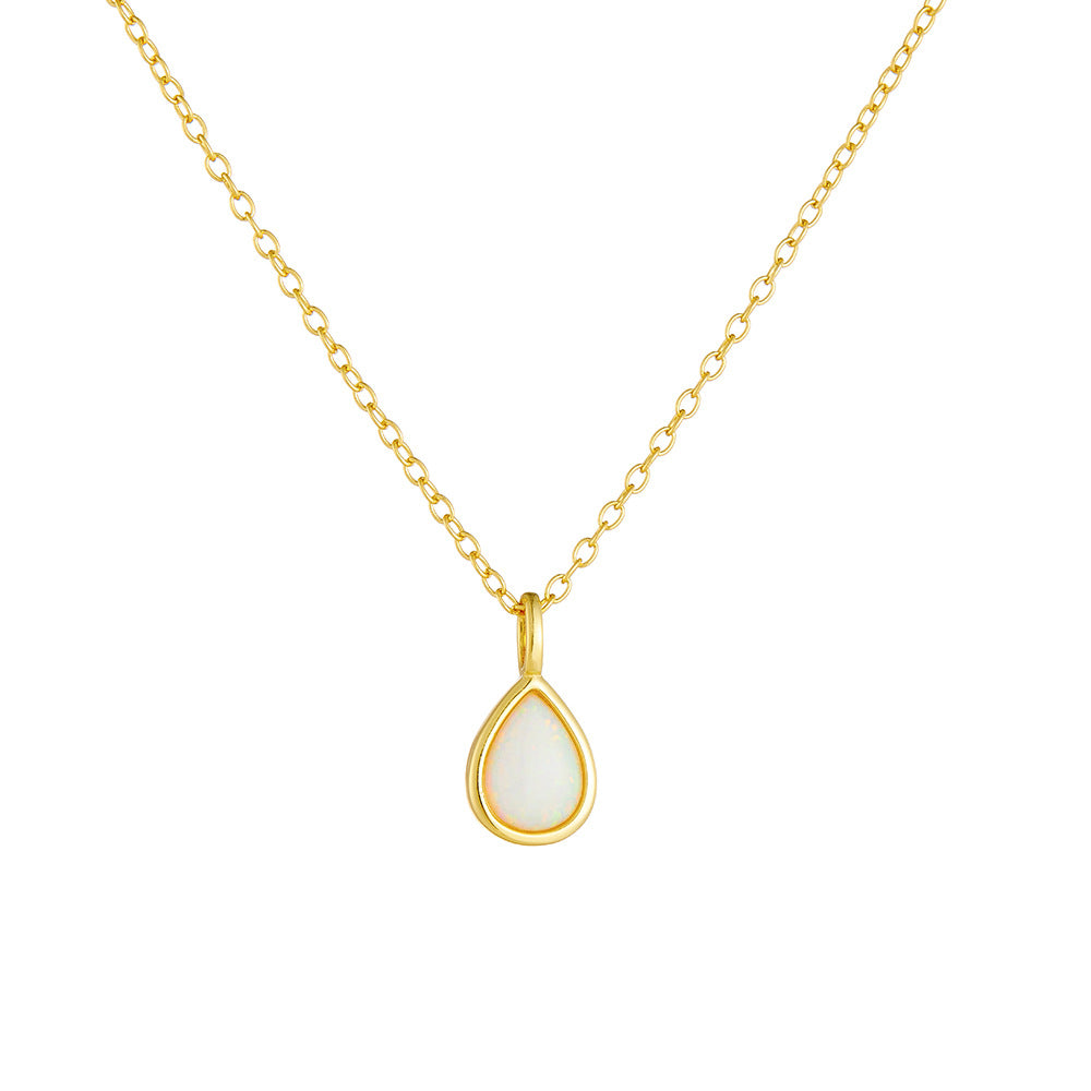 S925 Sterling Silver Waterdrop Pendant Clavicle Necklace