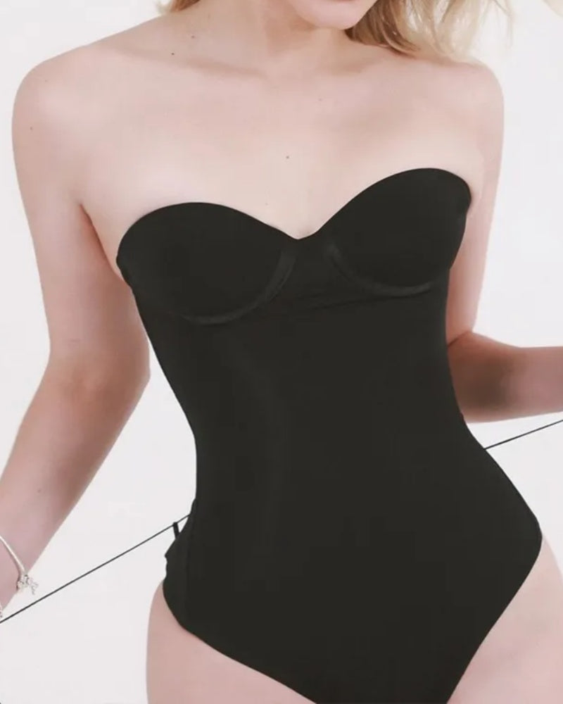 Shapshe® Sexy Back Lace-up Thong Seamless Skinny Bodysuit  - By Qivii