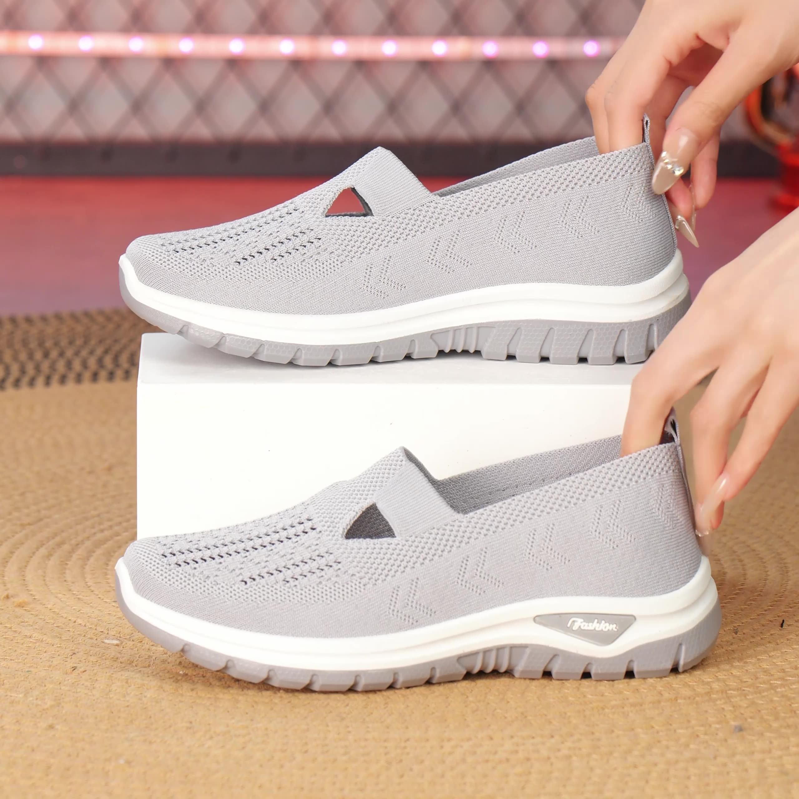 Women’s ComfyGo Slip-On Breathable Mesh Sneakers – Soft Sole Casual Shoes (US 5–11)