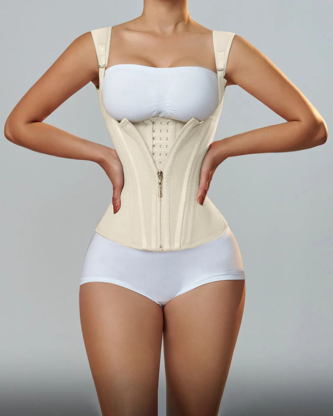 Waist Trainer for Women Body Shaper Corset Vest Tank Top with Steel Bones  - By Qivii