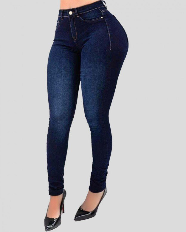 Women's High Waist Push Up Elastic Slim-fit Shaping Skinny Jeans  - By Qivii