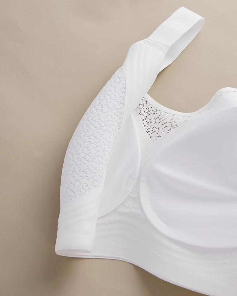 Women's Wireless Lace Anti-Sagging Bra Minimizer Thin Breathable Plus Size Underwear  - By Qivii