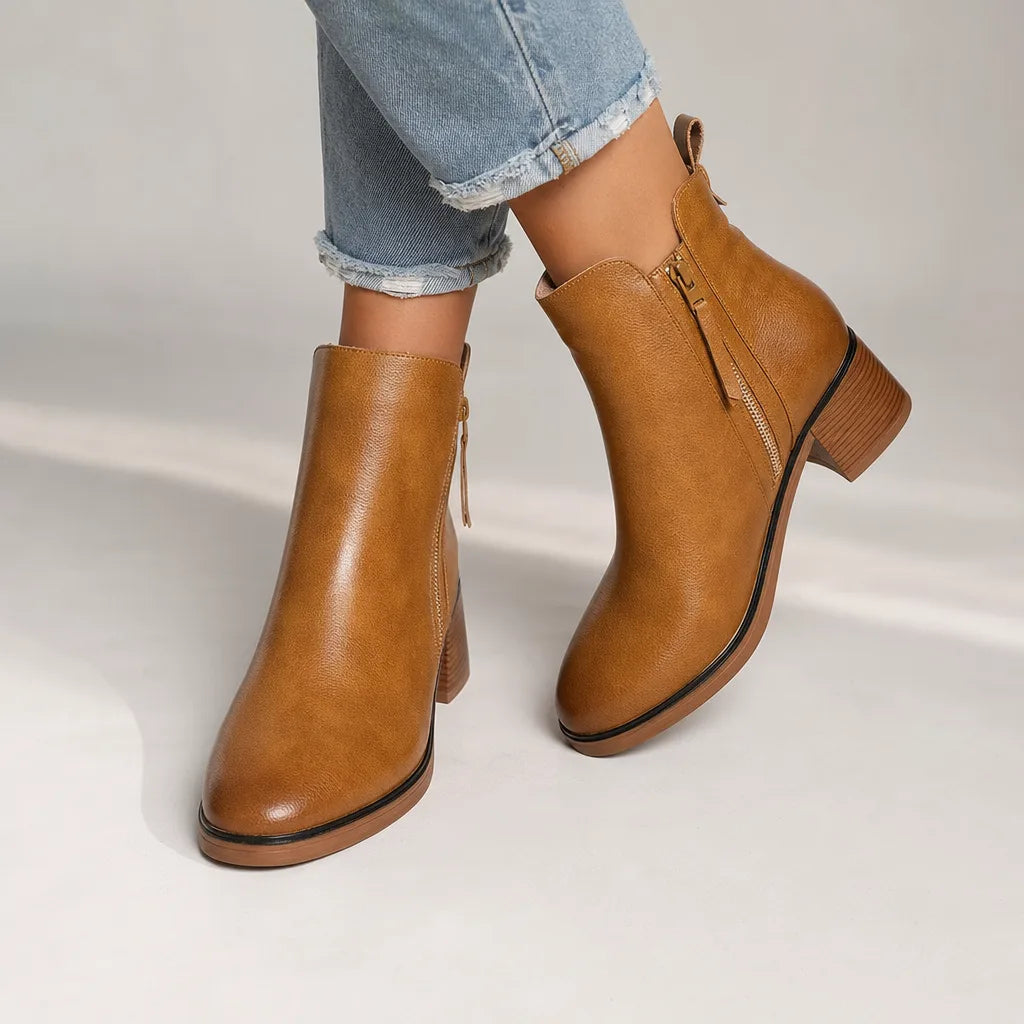 Edna | Womens Fall Brown Ankle Booties