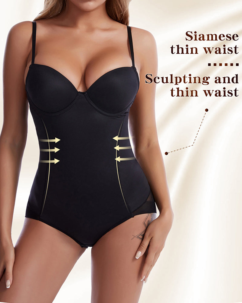Breast Push Up Butt Lift Bodysuit Shapewear With Bra  - By Qivii
