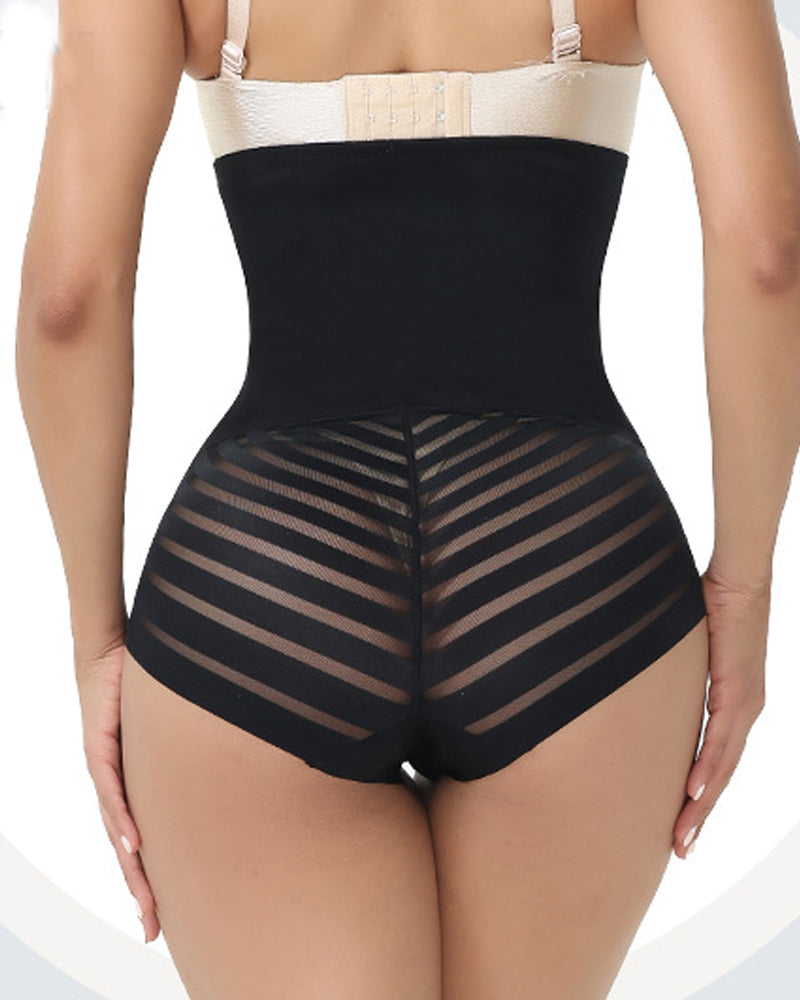 High-waisted Tummy Control Breathable Mesh Panties Shorts  - By Qivii