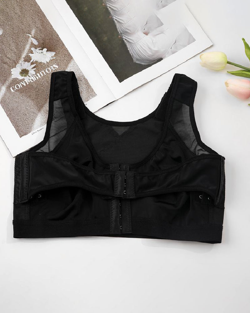 Front Closure Post Surgery Compression Shapewear Bra With Breast Support Belt  - By Qivii