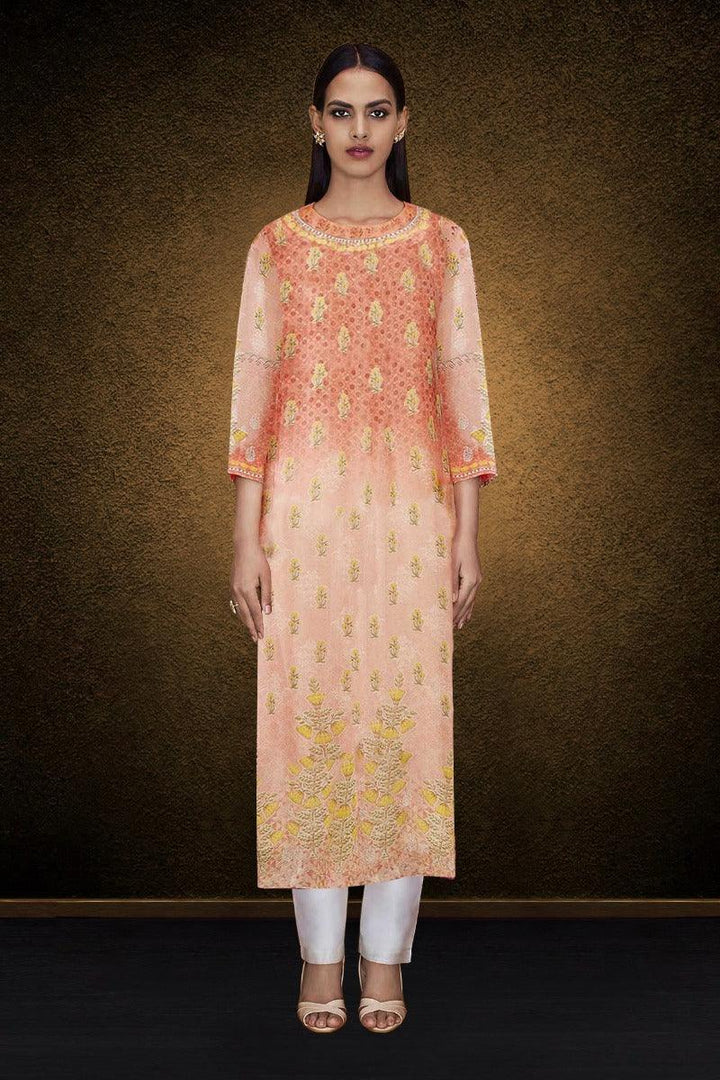 Elegant Printed Detailed Kurta by Qivii