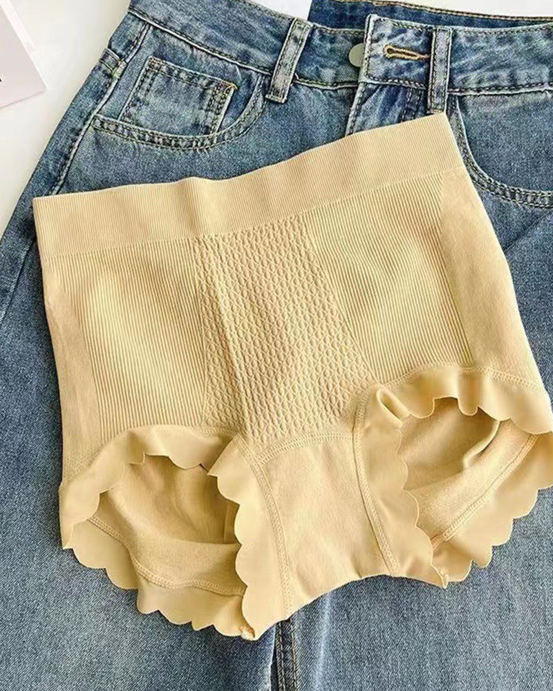 High Waist Tummy Tuck Cotton Antibacterial Bottom Seamless Underwear  - By Qivii