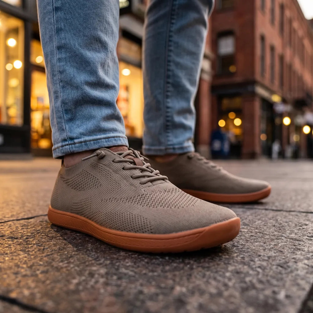 Men's Ethan barefoot sneakers by Qivii, Hudson Ridge, with flexible multi-color design, lightweight men's footwear.