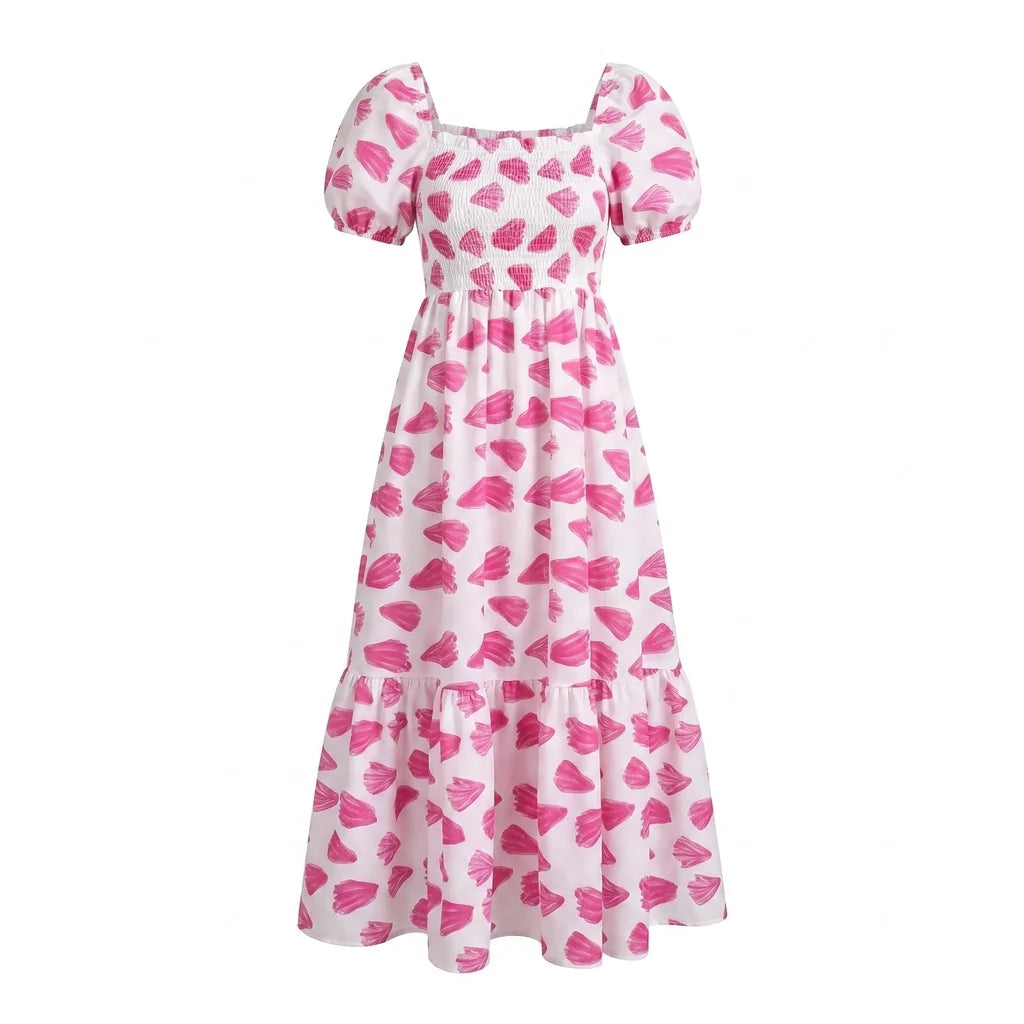 Everly Floral Puff-Sleeve Dress