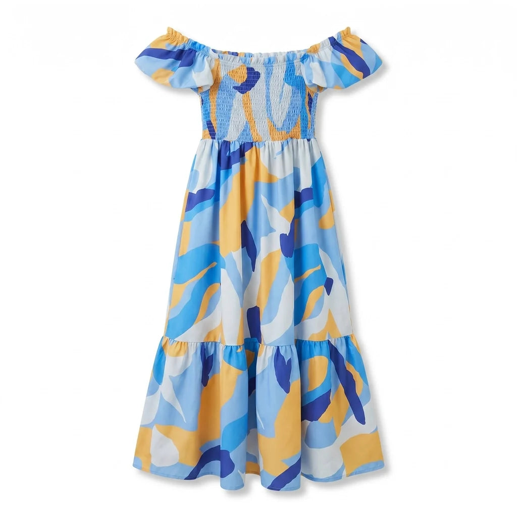 Everly Floral Puff-Sleeve Dress
