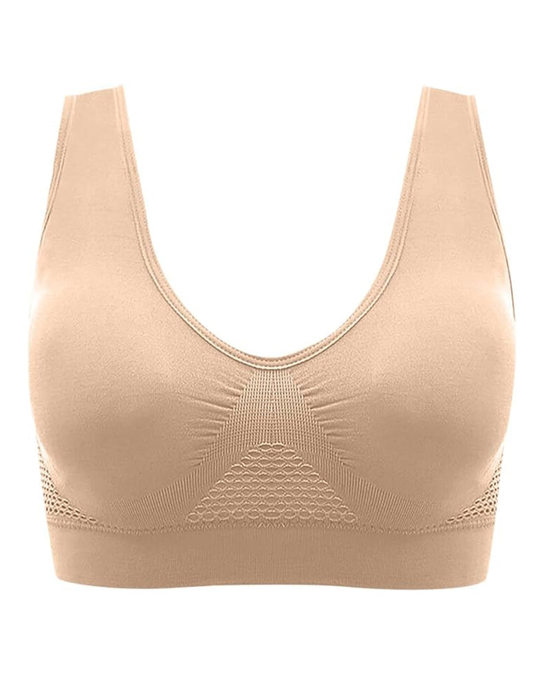 Women's Hollow Out Anti-Sagging High Support Sports Bra Breathable Yoga Top Bras  - By Qivii