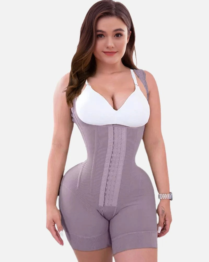 Shapshe® Firm Compression Tummy Control Shapewear Adjustable Bodysuit Hook and Eye Closure  - By Qivii