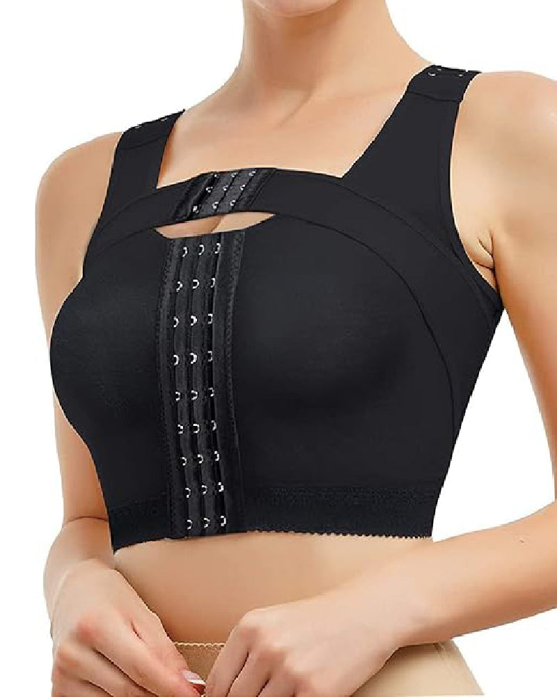 Front Closure Post Surgery Compression Shapewear Bra With Breast Support Belt  - By Qivii