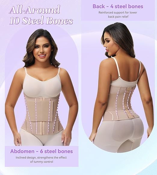 Shapshe® Women's Tummy Control Girdle Waist Trainer Workout Boned Waist Cincher Corset  - By Qivii