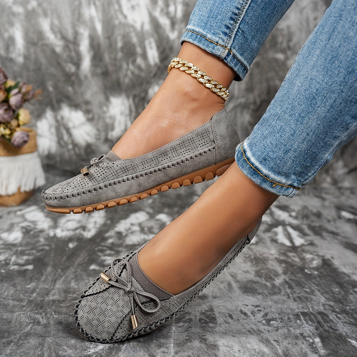 Sabine – Weiche Komfort-Loafer mit zarter Schleife  - By Qivii