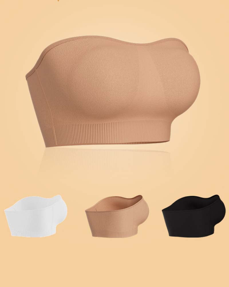Women Strapless Push up Bra without Steel Ring Seamless tube top  - By Qivii