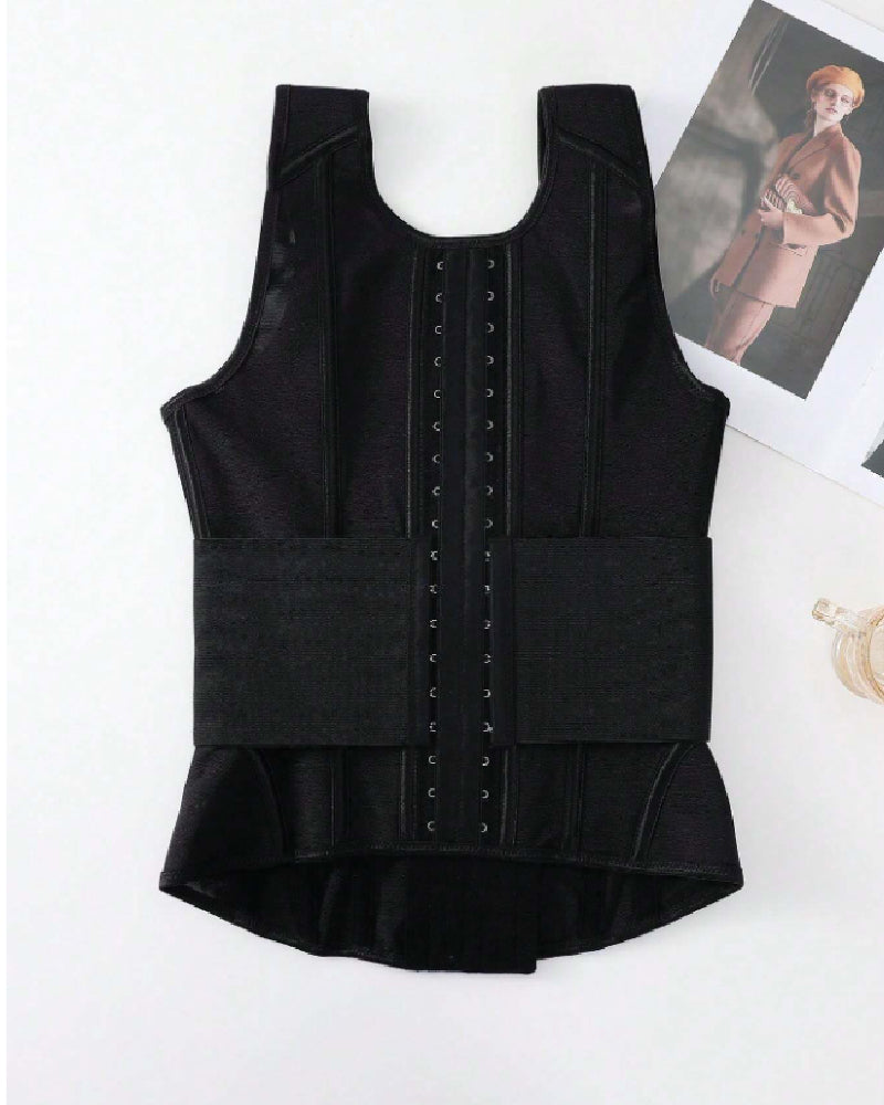 Steel Boned Mesh Waist Trainer Vest Breathable Abdominal Sculpting Belt Corset  - By Qivii