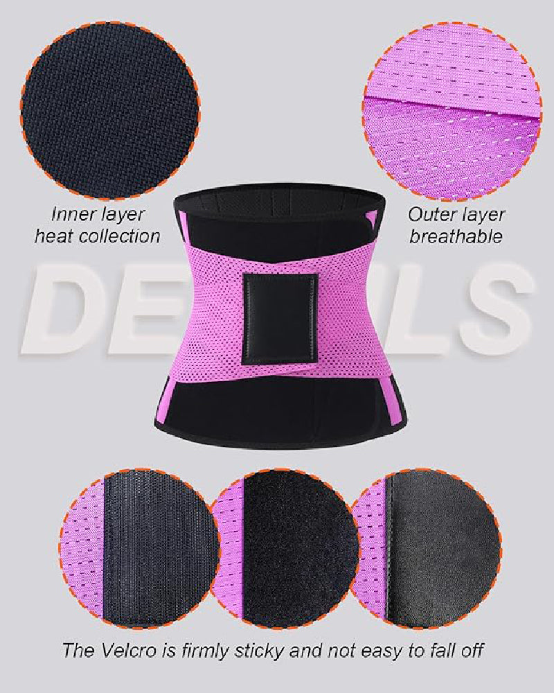 Working Out Sweat Waist Trainer Tummy Control Back Support Wrap Belt Corset  - By Qivii