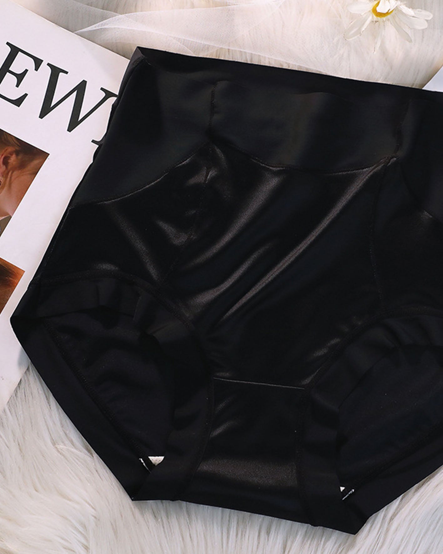 High Waisted Satin Seamless Bare Underwear  - By Qivii