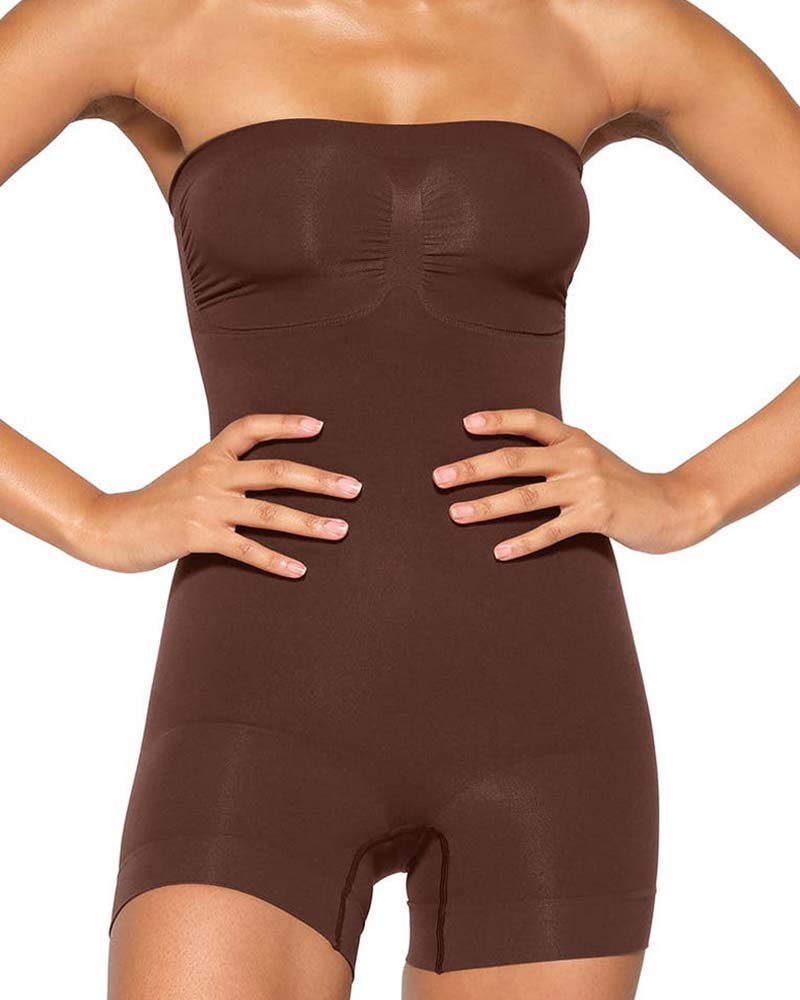 Slimming Sleeveless Bodysuit With Removable Shoulder Strap  - By Qivii