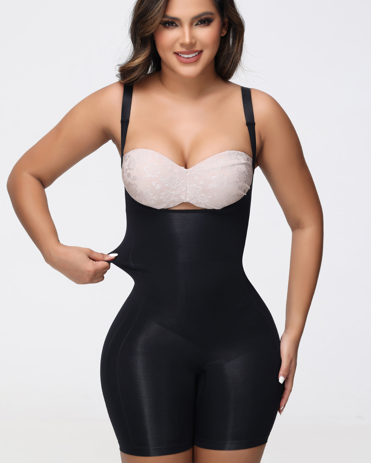 Shapshe® Seamless Smoothing Open Bust Bodysuit Tummy Control Body Shaper  - By Qivii