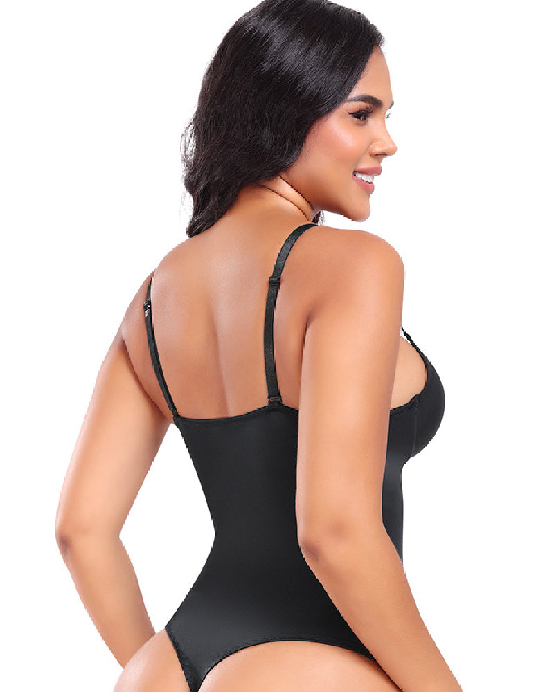 Shapshe® Women's Smooth Push Up Tummy Control Thong Sleeveless Bodysuit Shapewear  - By Qivii