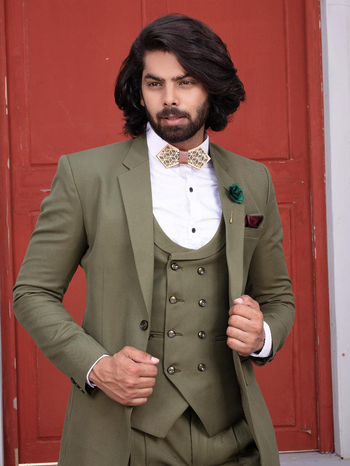 Fabulous Green Color Men's Single Breasted Blazer