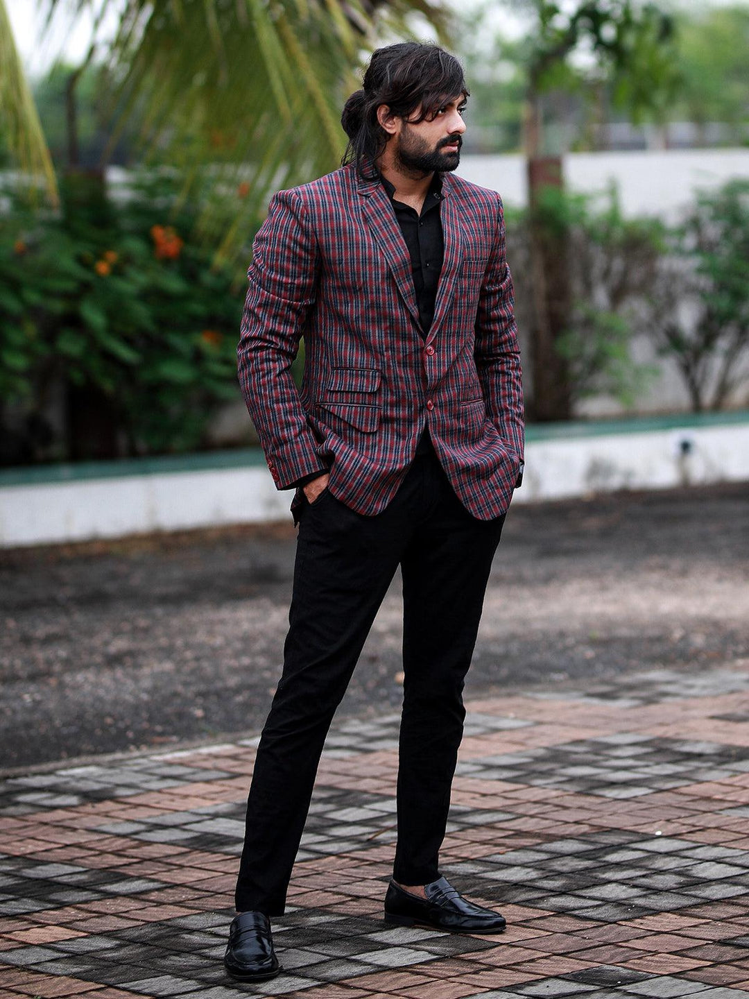 Fabulous Red Color Men's Single Breasted Blazer