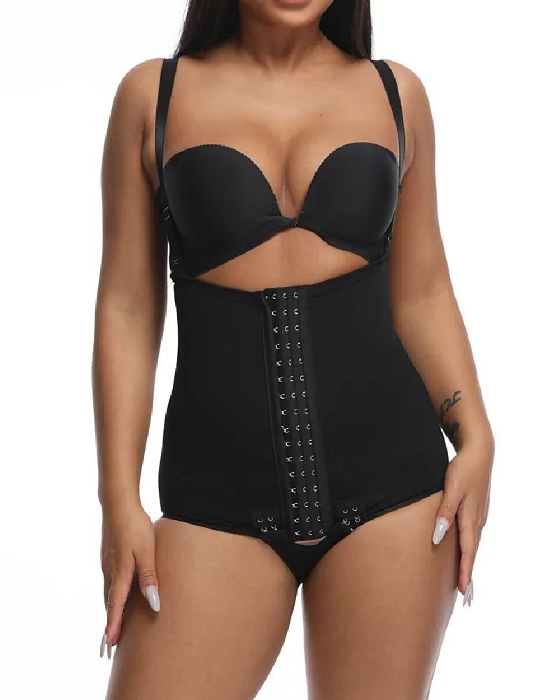 Women's Tummy Control Adjustable Buckle Front Open Bust Shapewear  - By Qivii