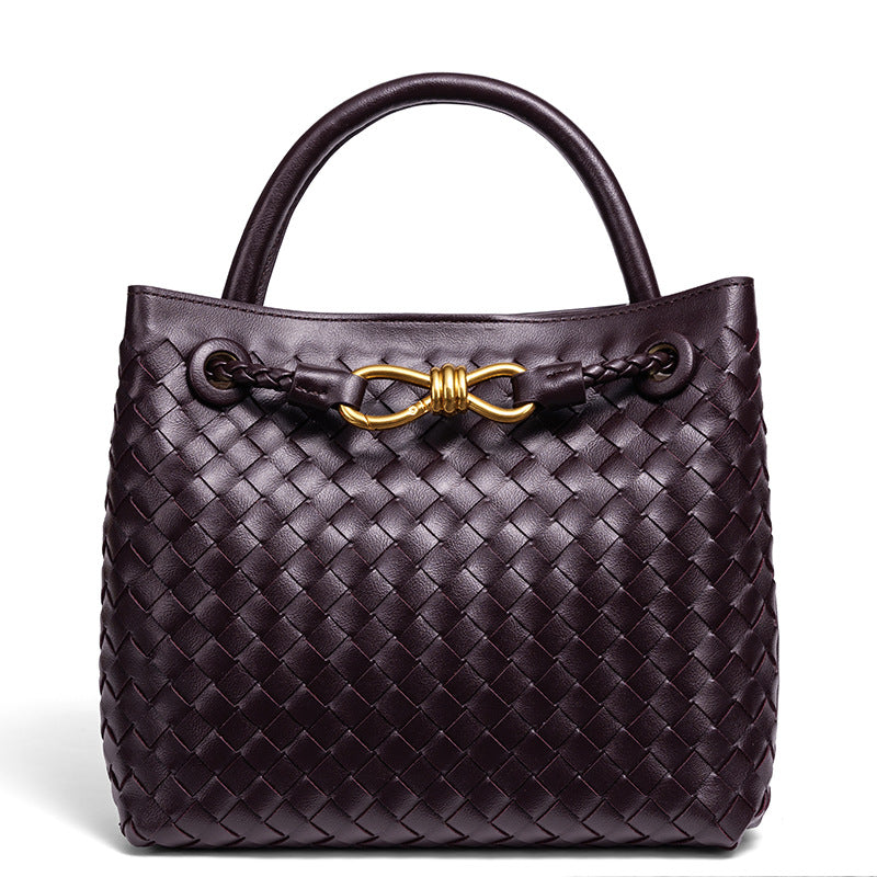 Women's Artisan Weave Tote - Expandable Crossbody with Butterfly Motif & Structured Silhouette