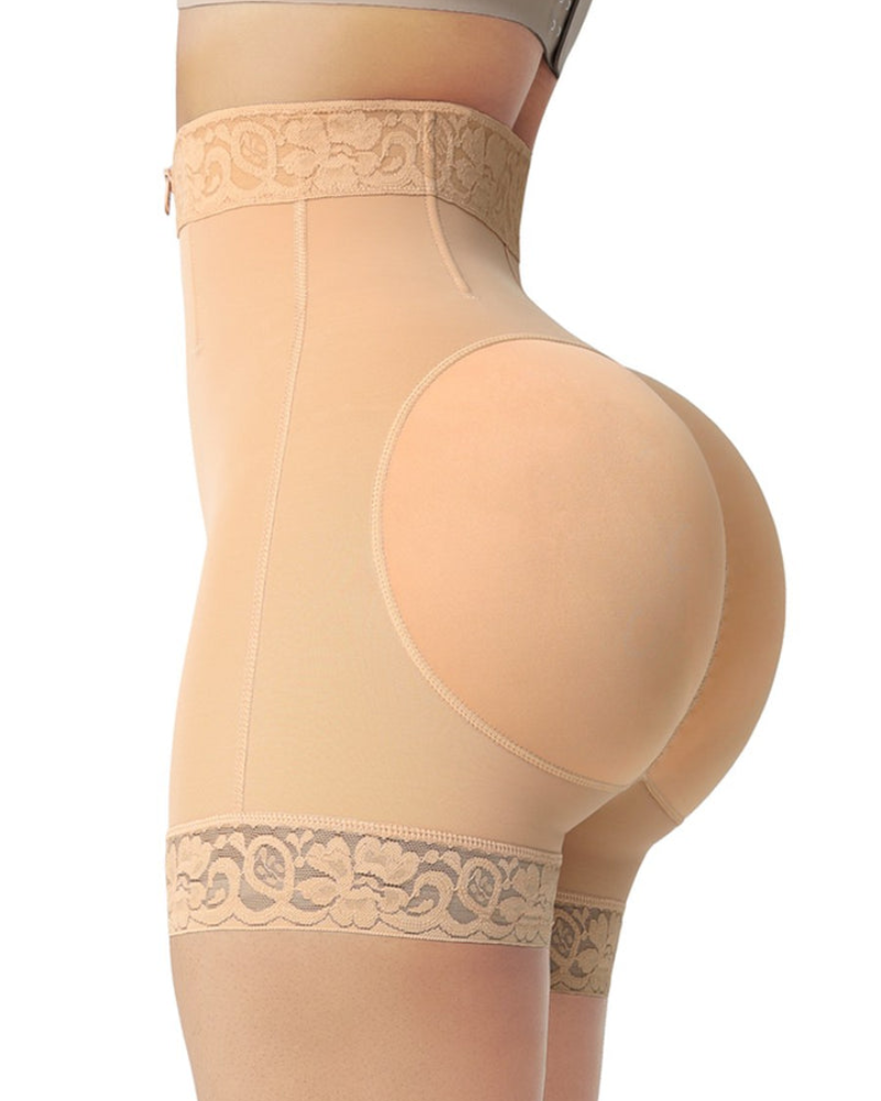 Shapshe® Mid Waist Tummy Control Front Zipper High Compression Butt Lifter Shaper Fajas Shorts  - By Qivii
