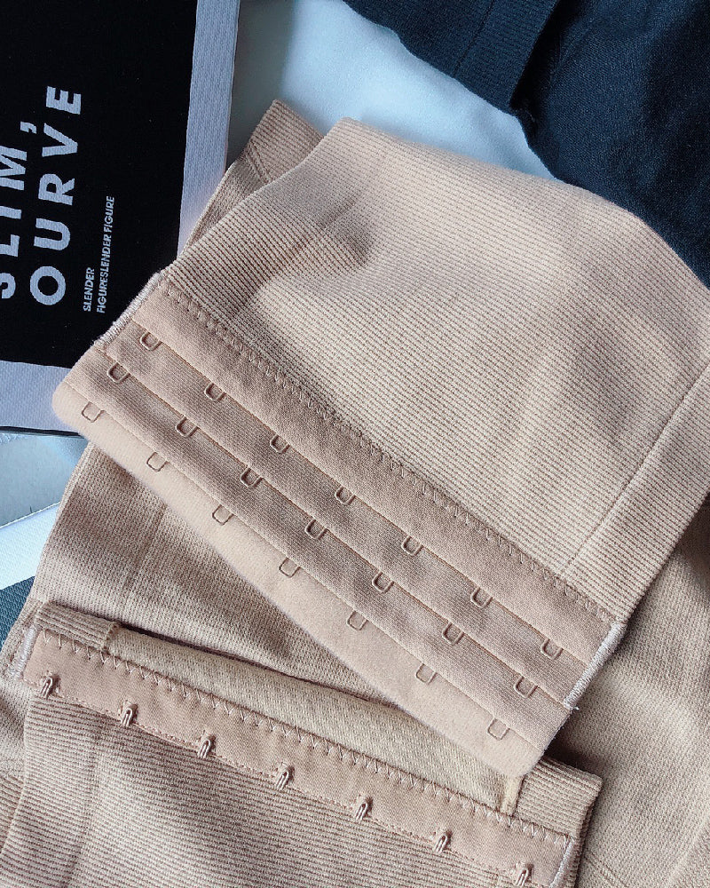High Waist Stretchy Hourglass Buckle Belt Corset Butt Lift Shapewear Shorts  - By Qivii