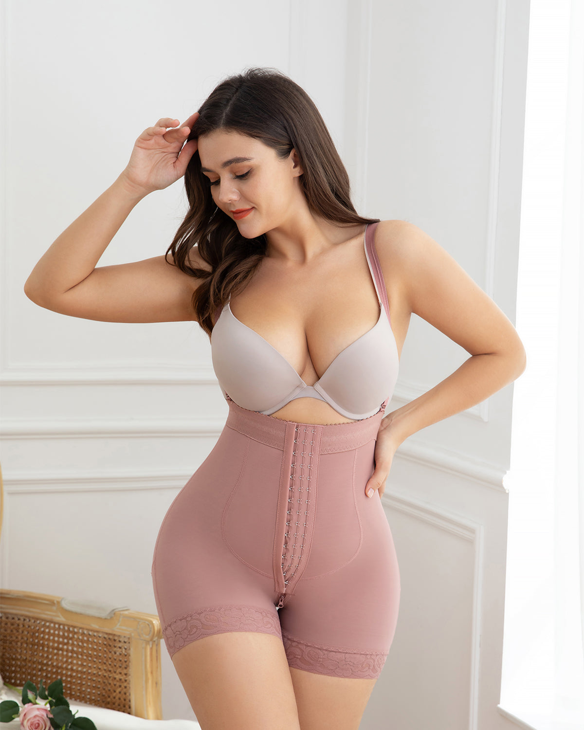 Shapshe® Shapewear for Women High Waist Tummy Control Butt Lifter RosyBrown  - By Qivii
