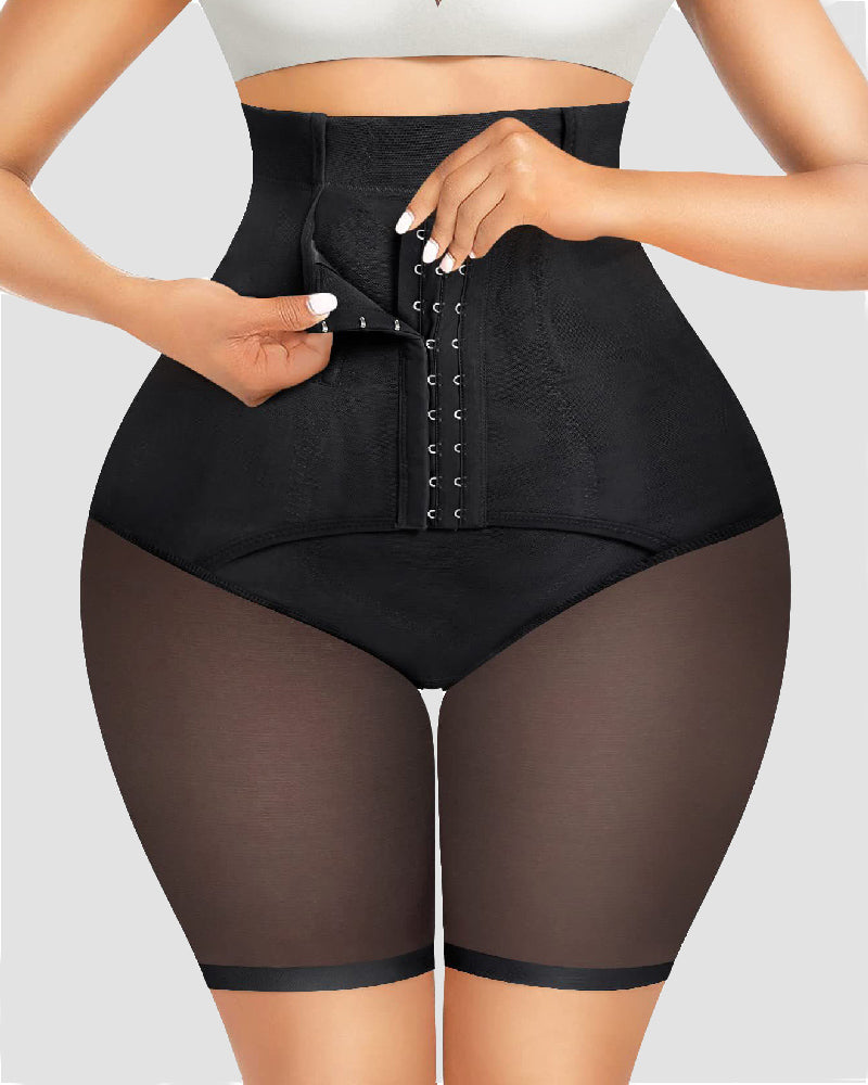 Double Tummy Control Faja Shorts High Waist Butt Lifter Thigh Slimmer Shaper Shorts  - By Qivii