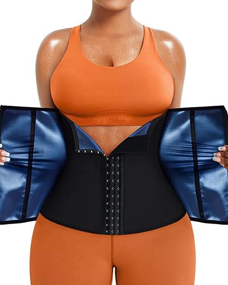 Women's Workout Sweat Waist Trainer Weight Loss Tummy Wrap Sports Belt With Buckle  - By Qivii