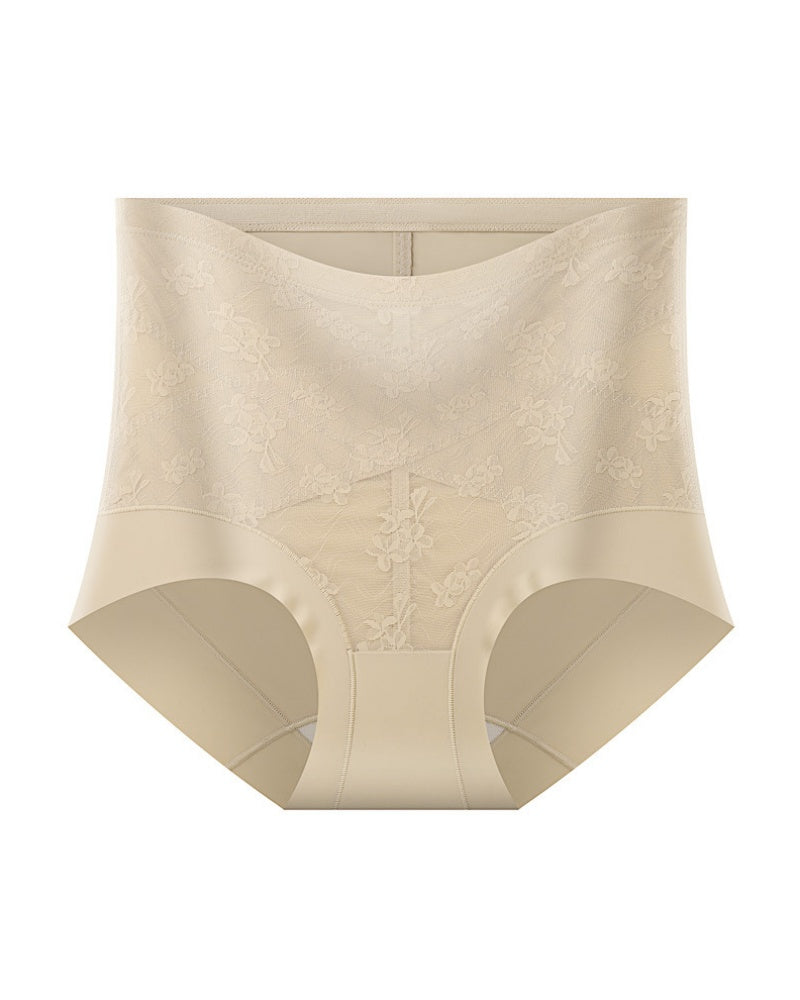 High Waist Floral Lace Tummy Control Shaping Panties  - By Qivii