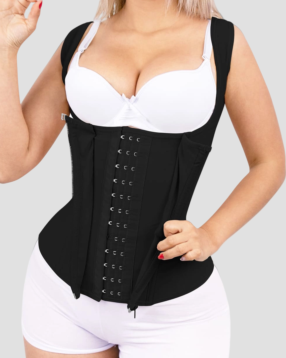 Fajas Colombianas Steel Boned Sweat Tummy Control Waist Trainer