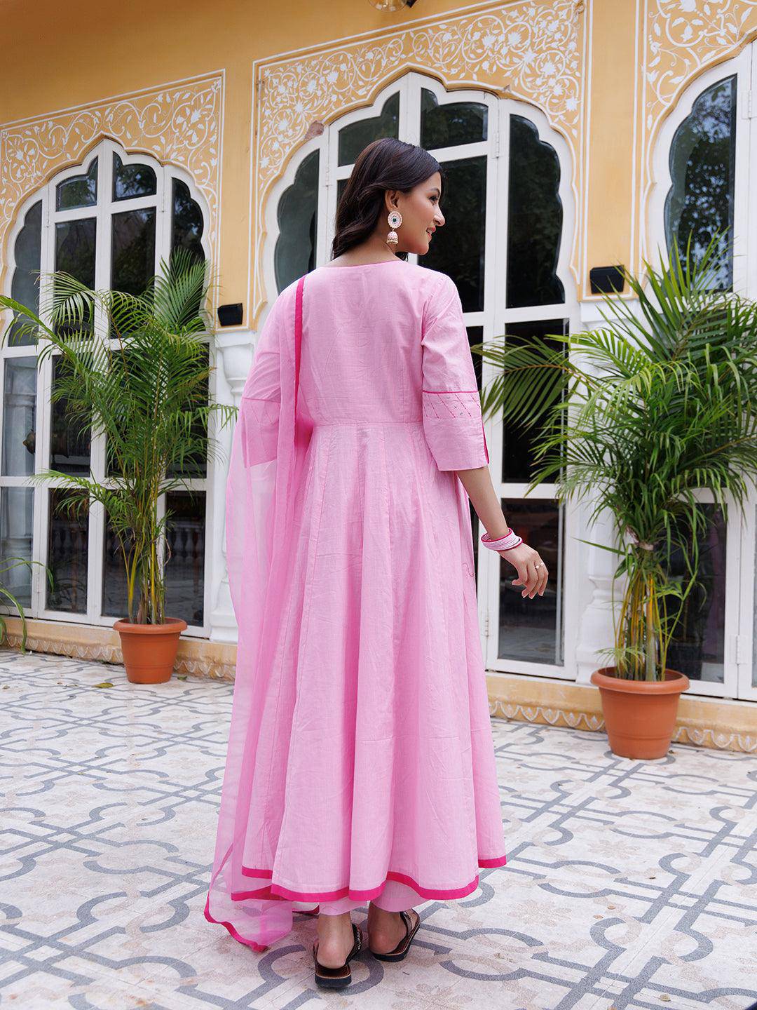 Flamingo Pink Kurta Set - qivii